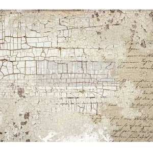 Decoupage Paper for Furniture LA SPACCATURA || Redesign with Prima Mulberry Paper || Fibrous Tissue Paper || Script Old World Crackle