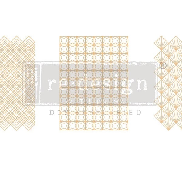 New! Furniture Transfer, Rub on Transfers by Redesign with Prima, Decor Transfers, GOLDEN ART DECO