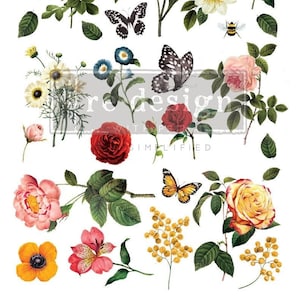 Rub on Furniture Transfers MAJESTIC GARDEN || Redesign with Prima Transfers || Floral Roses Furniture Decal