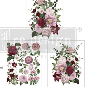 Rub on Transfers for Furniture VERY PURPLE || Redesign with Prima Middy Transfers || 3 Sheets || Flower Decals for Furniture