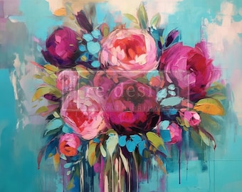 Burst of Color Decoupage Paper for Furniture | Redesign with Prima Decoupage Papers | Furniture Decoupage