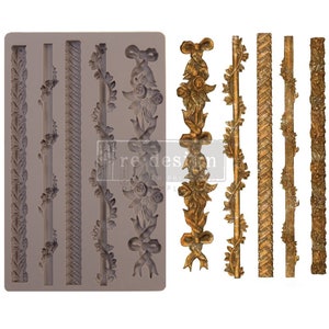 Silicone Molds for Resin SICILIAN BORDERS || Redesign with Prima Moulds || 5″ x 8″ x 8mm || Polymer Clay Baking Fondant
