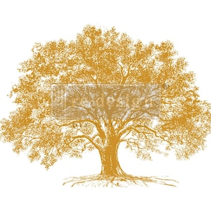 Rub on Transfers for Furniture KACHA GROWTH | Redesign with Prima Transfers | Gold Foil Furniture Decals | 18 x 24 Inches | Trees