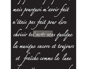 French Script Transfer Etsy