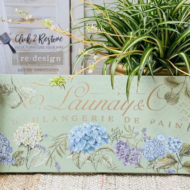 Script Flower Hydrangea Chair Rub on Transfers for Furniture MYSTIC HYDRANGEA, Redesign With Prima ...