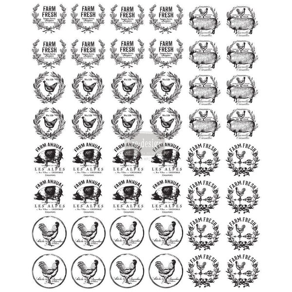 Rooster Rub on Transfers for Furniture Etsy