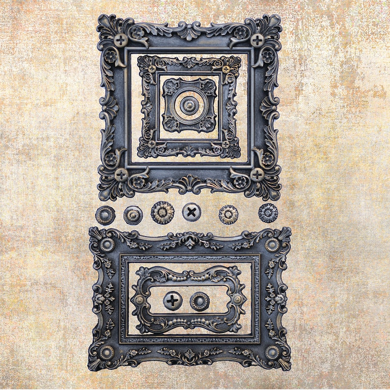 Silicone Mold, BAROQUE FRAMES, FINNABAIR, Silicone Molds, Resin Molds, Steampunk Molds, Polymer Clay Molds