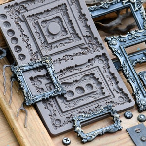Silicone Mold, BAROQUE FRAMES, FINNABAIR, Silicone Molds, Resin Molds, Steampunk Molds, Polymer Clay Molds