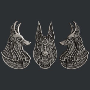 Zuri Molds ANUBIS HEADS || Silicone Molds Resin Mold || Polymer Clay Molds Egyptian Dogs