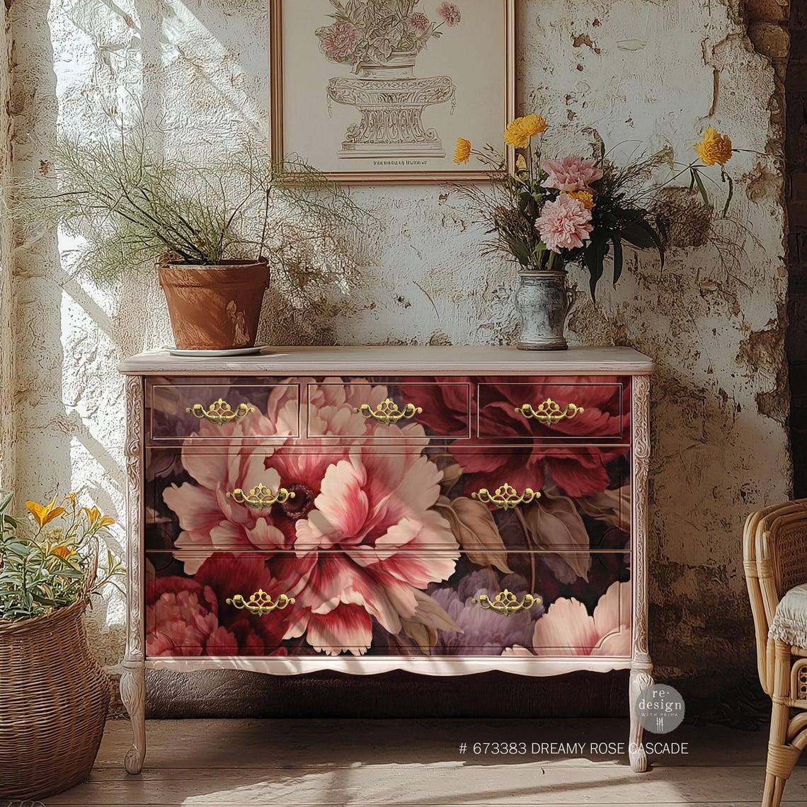 A1 Decoupage Papers for Furniture DREAMY ROSE CASCADE || Redesign With ...