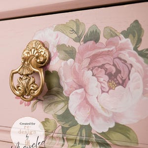 New! Furniture Transfers BLUSHING BLOOMS SYMPHONY | Redesign with Prima & Kacha Rub on Transfer | Floral Transfers Pink Roses