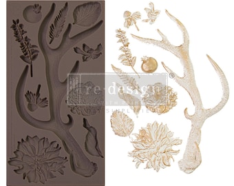Loggers' Lodge 2 Silicone Mold | Antlers Fall Decor | Redesign with Prima Moulds | Resin Molds
