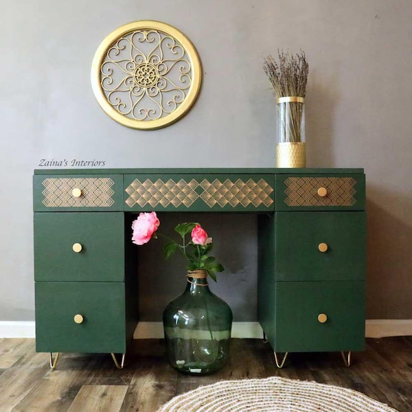 Rub on Transfers for Furniture GOLDEN ART DECO || Rub on Transfers by Redesign with Prima || Midcentury Decor || Gold Transfers