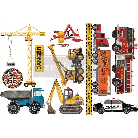 UNDER CONSTRUCTION TRANSFER, No Water Transfer, Redesign with Prima, Fire Truck Transfer, Dump Truck Transfer, Police Car