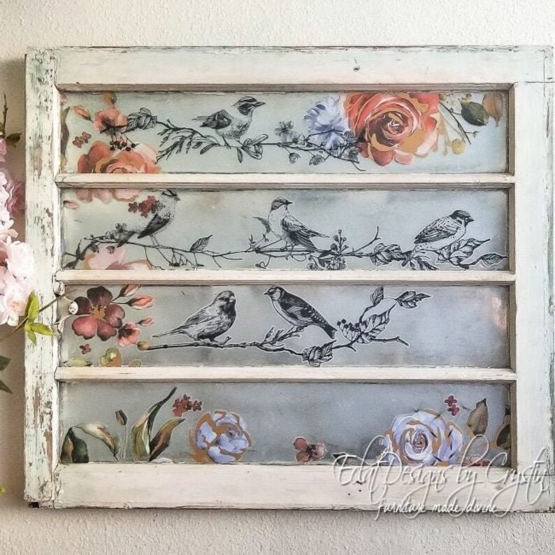 Rub on Furniture Transfers BIRDS and BERRIES DISCONTINUED Etsy