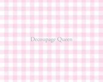 Rice Paper Decoupage PINK GINGHAM || Decoupage Queen Rice Paper || Size A4 || Easter Pink Checkered