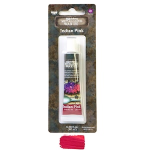 INDIAN PINK Metallique Wax, Art Alchemy by FINNABAIR .68oz., Prima Marketing decor wax