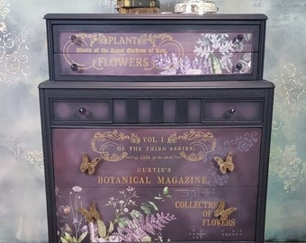 Rub on Transfers, FLOWER COLLECTOR *DISCONTINUED*, Redesign with Prima 23.4″x34″, Rub on Furniture Transfers, Metallic Gold Transfer