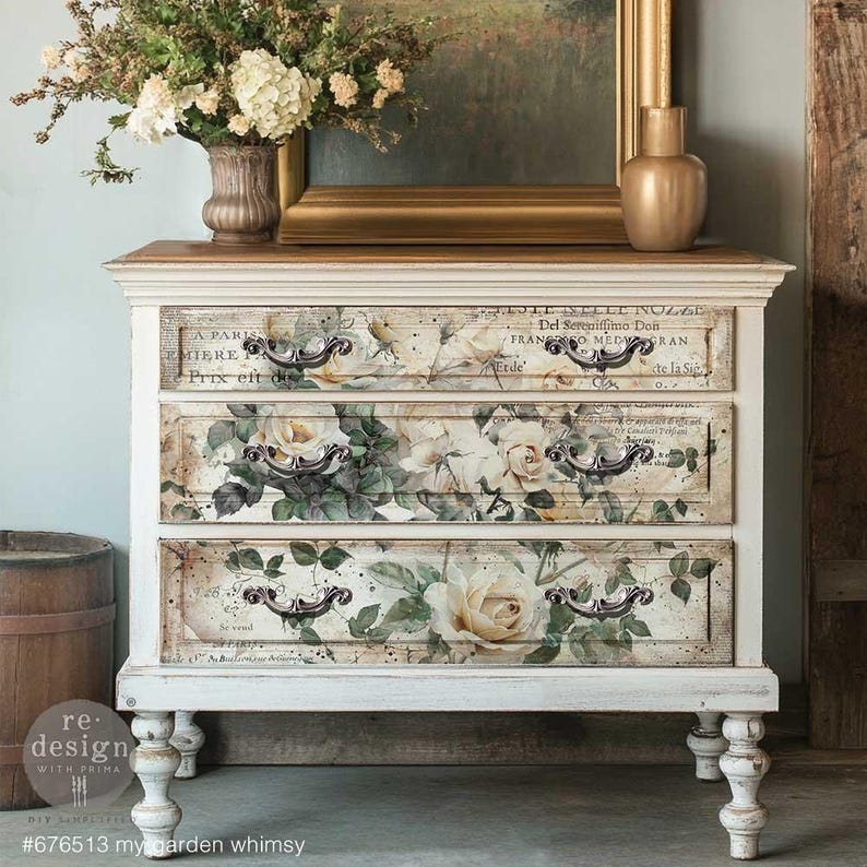 MY GARDEN WHIMSY Decoupage Paper for Furniture || Redesign With Prima ...