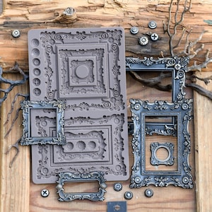 Silicone Mold, BAROQUE FRAMES, FINNABAIR, Silicone Molds, Resin Molds, Steampunk Molds, Polymer Clay Molds