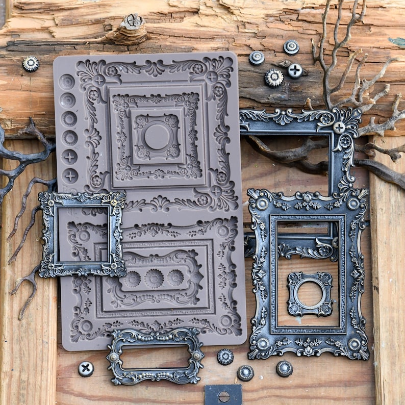 Silicone Mold, BAROQUE FRAMES, FINNABAIR, Silicone Molds, Resin Molds, Steampunk Molds, Polymer Clay Molds