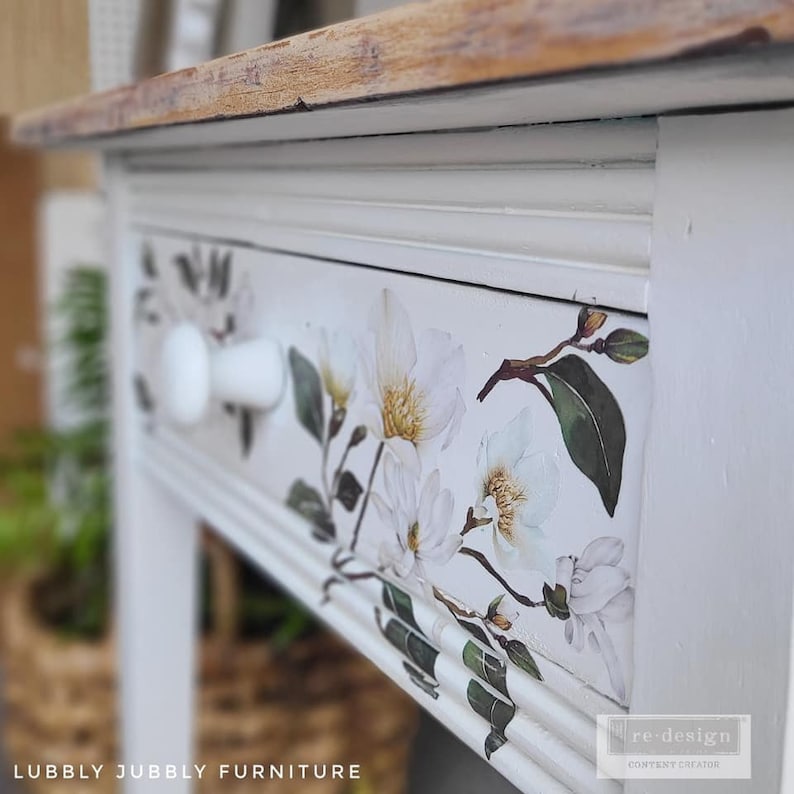 Furniture Transfer WHITE MAGNOLIA by Redesign With Prima Etsy