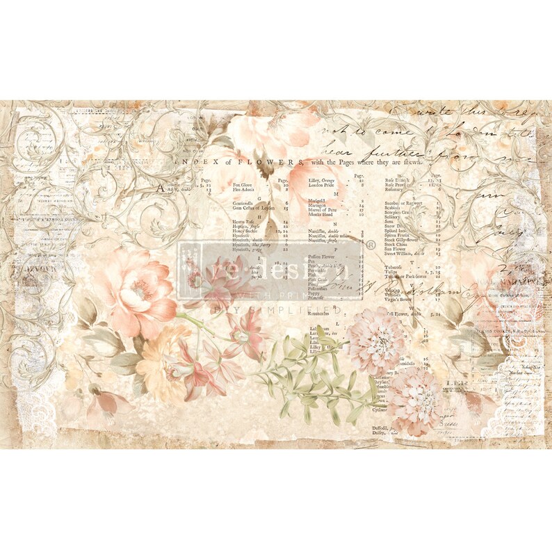 Decoupage Papers Redesign With Prima Mulberry Paper FLORAL Etsy