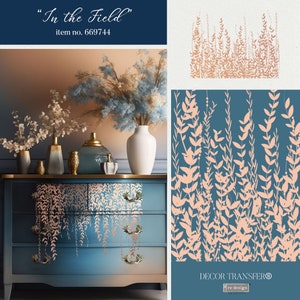 Rub on Transfers for Furniture Kacha IN THE FIELD | Redesign with Prima Transfers | Rose Gold Foil Furniture Decals | 18 x 24 Inches