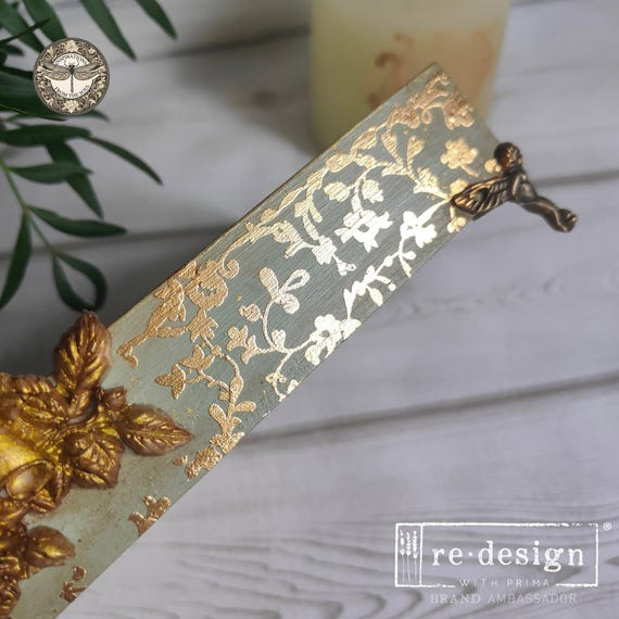 New! Rub on Transfers for Furniture VINEYARD ELEGANCE || Kacha Gold Foil Transfers || Redesign with Prima Middy || 2 Sheets