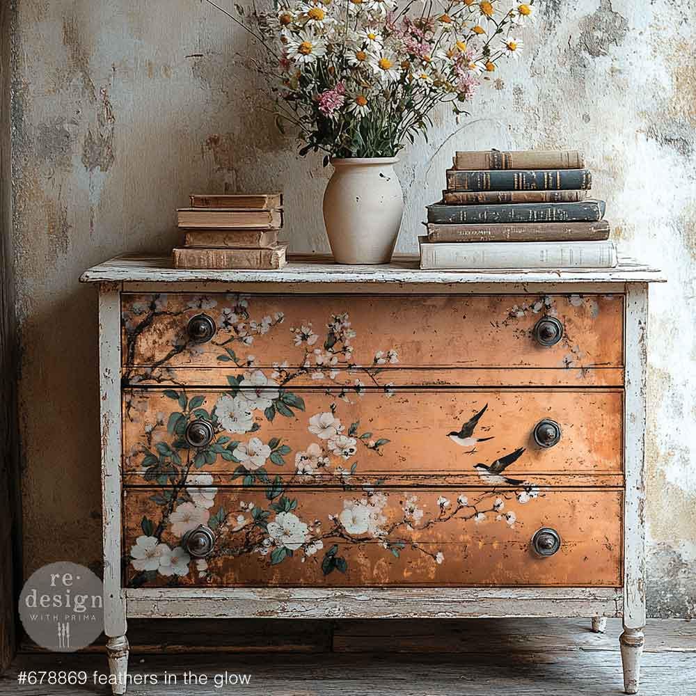 Redesign With Prima Decoupage Fiber Paper for Furniture FEATHERS IN ...