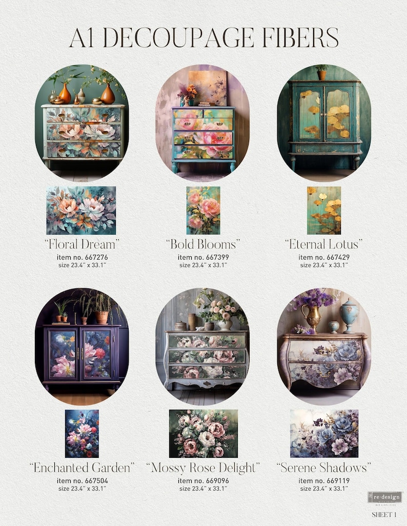 Decoupage Paper for Furniture Eternal Lotus || Redesign With Prima ...
