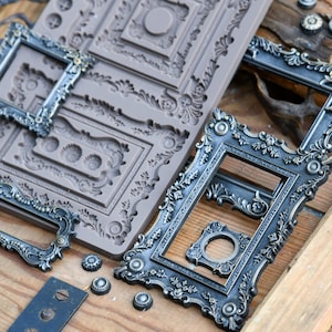 Silicone Mold, BAROQUE FRAMES, FINNABAIR, Silicone Molds, Resin Molds, Steampunk Molds, Polymer Clay Molds