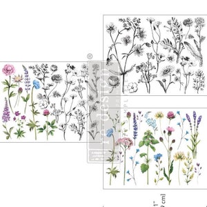 Furniture Transfers for Furniture Tiny Flowers || Redesign with Prima Middy Transfers  || 3 Sheets || Flowers Spring Decor