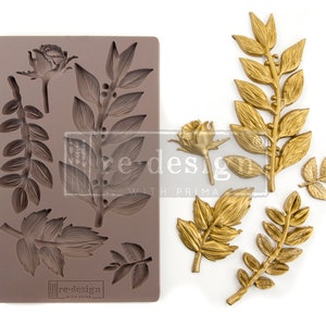 Silicone Molds for Resin Leafy Blossoms | Redesign with Prima | *Food Safe* 5″ X 8″ X 8mm | Baking Fondant Polymer Clay | Branches Leaves