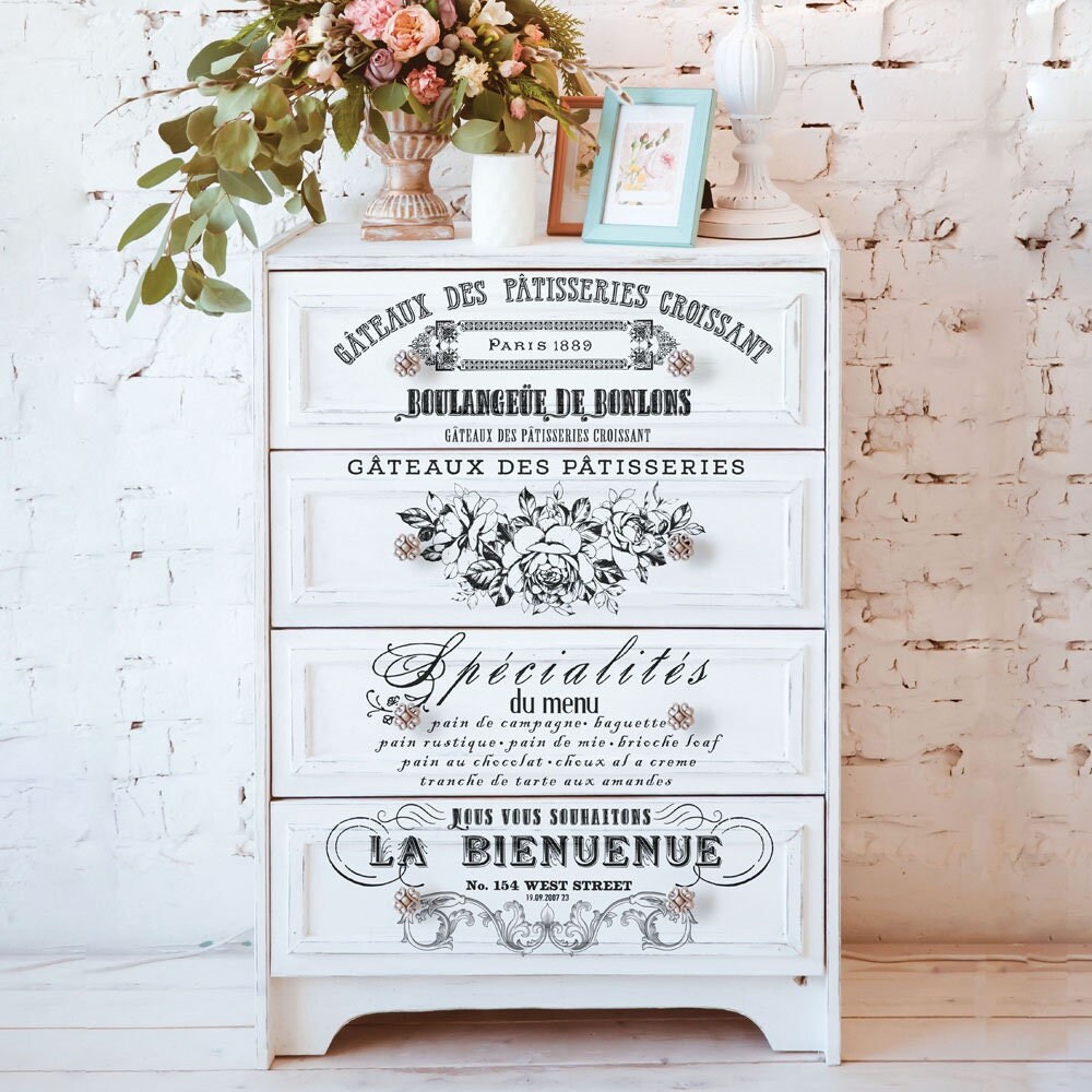 Rub on Furniture Transfers Redesign With Prima Transfers Etsy