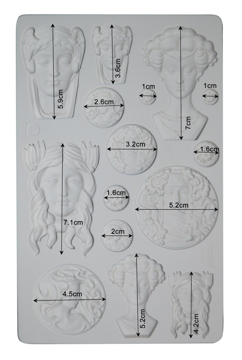 Silicone Mold for Resin, VINTAGE PORTRAITS, Redesign with Prima, Polymer Clay Molds, Steampunk Mold afbeelding 2