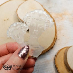 Silicone Mold for Resin, VINTAGE PORTRAITS, Redesign with Prima, Polymer Clay Molds, Steampunk Mold image 5
