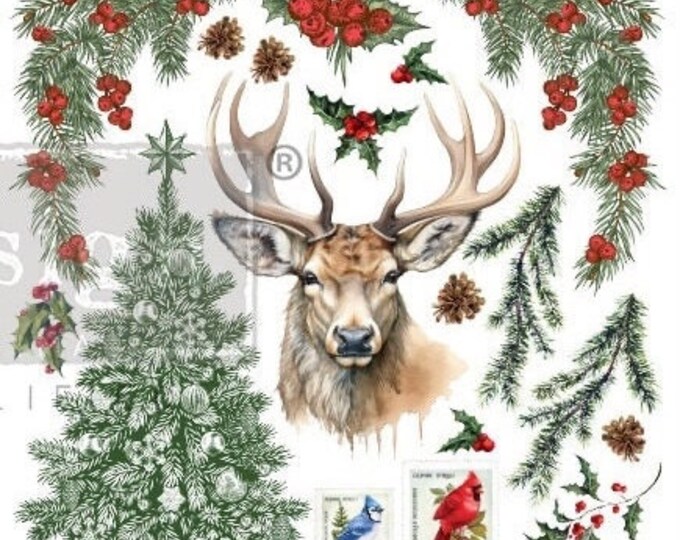 CHRISTMAS Instant Download Printable Reindeer Fabric Image Transfer ...