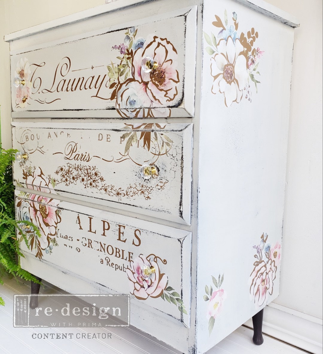 Cosmic Roses Rub on Furniture Transfers Redesign With Prima