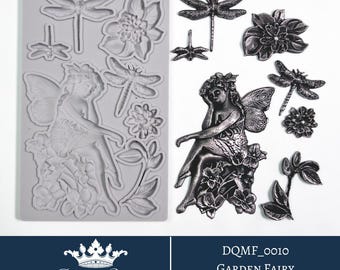 Decoupage Queen Silicone Molds GARDEN FAIRY | Polymer Clay Resin Baking Fondant | Floral Fairies