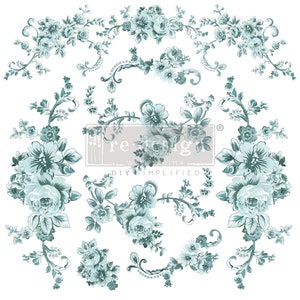 Rub on Transfers for Furniture MINTY ROSES | Redesign with Prima Transfers | Furniture Decal