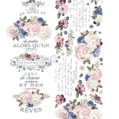 Rub on Furniture Transfers COSMIC ROSES Redesign With Prima Etsy