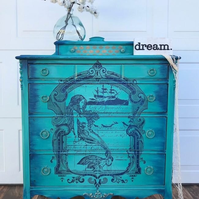 Furniture Transfer Rub on Transfers MERMAID Furniture Etsy UK