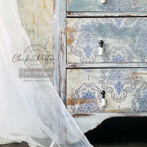 Rub on Transfers for Furniture DANA DAMASK | Redesign with Prima Transfers | Furniture Decals