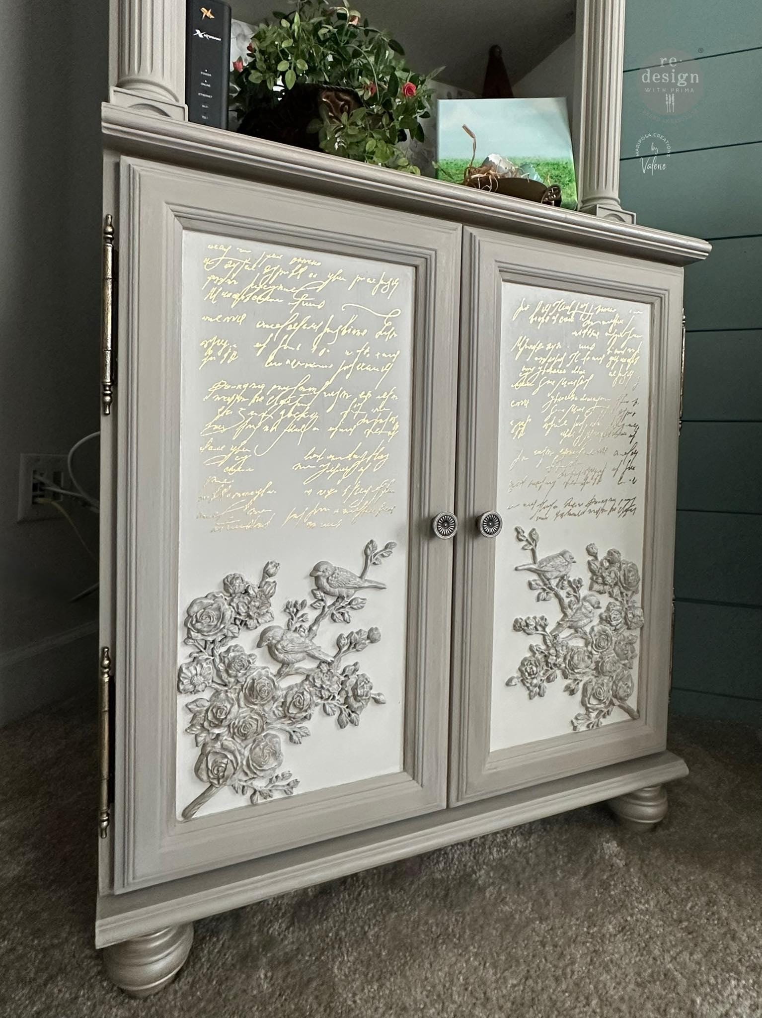 Rub on Transfers SHIMMERING SCRIPT for Furniture || Redesign With Prima ...