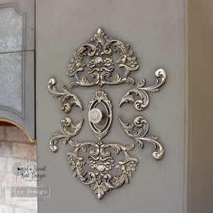 Silicone Molds CLAIRE | Redesign with Prima Moulds | 5" x 10" | Food Safe Baking Fondant Resin Polymer Clay Molds | Floral Scrolls