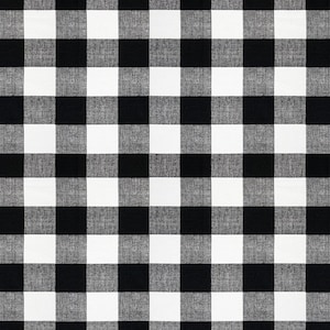May include: Black and white checkered fabric with a woven texture.