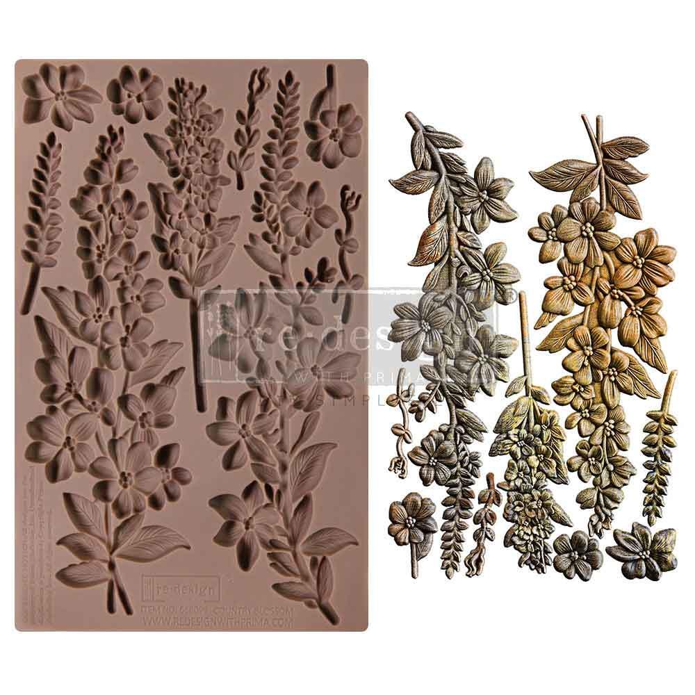 Redesign with Prima Mould Country Blossoms Silicone Mold || Air Dry Clay Polymer Clay Resin Baking *Food Safe* || Floral Swag