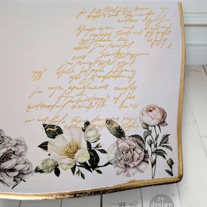 Rub on Transfers SHIMMERING SCRIPT for Furniture || Redesign with Prima Middy Transfer || Gold Foil Calligraphy Script 2 Sheets 8.5x11