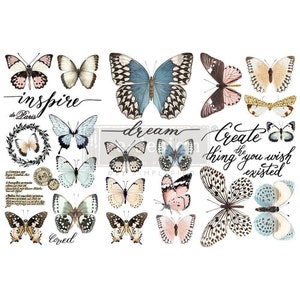 Furniture Transfers, PAPILLON COLLECTION, Redesign with Prima Small Transfers, Rub on Furniture Transfers, Furniture Decals, Butterflies